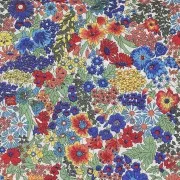Tissu Liberty - Margaret Annie - Rouge/Bleu foncé/Vert feuille x10cm