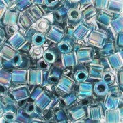 Miyuki Delica 8/0 Hex Cut DBLC0058 - Crystal AB Marine Blue Lin x10g|raw }}