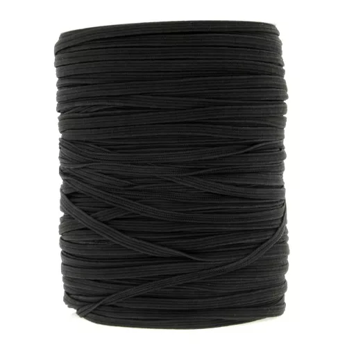 Elastique plat 4 mm Noir x 200 m