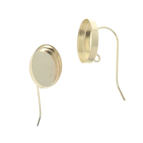 Crochets d'oreilles ovales pour cabochon 14x10mm - Gold Filled (or laminé) x2