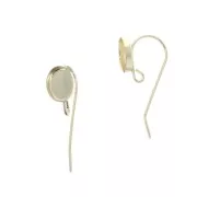 Crochets d'oreilles ovales pour cabochon 8x6 mm - Gold Filled (or laminé) x2