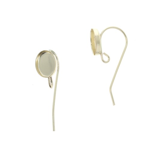 Crochets d'oreilles ovales pour cabochon 8x6 mm - Gold Filled (or laminé) x2