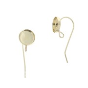 Crochets d'oreilles ronds pour cabochon 8 mm - Gold Filled (or laminé) x2