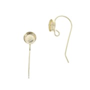 Crochets d'oreilles ronds pour cabochon 6 mm - Gold Filled (or laminé) x2|raw }}