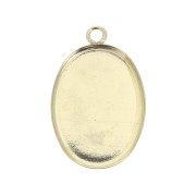 Pendentif ovale pour cabochon fond plat 18x13 mm - Gold filled (or laminé) x1