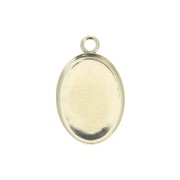 Pendentif ovale pour cabochon fond plat 14x10 mm - Gold filled (or laminé)  x1
