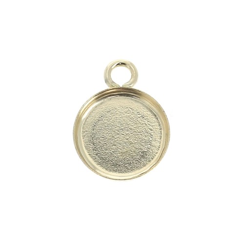 Pendentif rond pour cabochon fond plat 8 mm - Gold filled (or laminé) x1