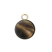 Pendentif rond pour cabochon fond plat 8 mm - Gold filled (or laminé)  x1