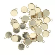 Pendentif rond pour cabochon fond plat 8 mm - Gold filled (or laminé) x1