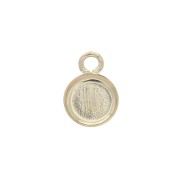 Pendentif rond pour cabochon fond plat 6 mm - Gold filled (or laminé)  x1