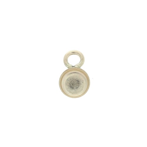 Pendentif rond pour cabochon fond plat 4 mm - Gold filled (or laminé)  x1