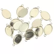 Intercalaire serti ovale pour cabochon fond plat 14x10 mm - Gold filled (or laminé)  x1