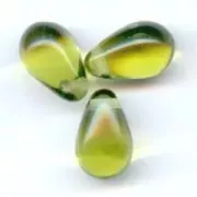 Mini-Gouttes 4x6 mm Olivine x50