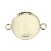 Intercalaire serti rond pour cabochon fond plat 12 mm - Gold filled (or laminé) x1