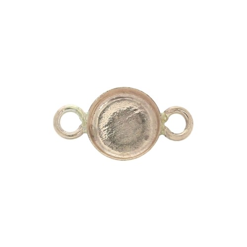 Intercalaire serti rond pour cabochon fond plat 6 mm - Gold filled (or laminé) x1