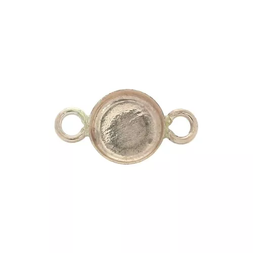 Intercalaire serti rond pour cabochon fond plat 6 mm - Gold filled (or laminé) x1