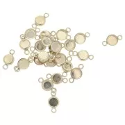 Intercalaire serti rond pour cabochon fond plat 6 mm - Gold filled (or laminé) x1