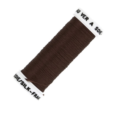 Fil à broder de soie ovale pour broderie traditionnelle - Acajou (4123) x30m