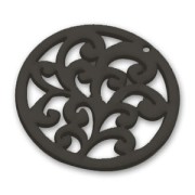 Pendentif baroque 50 mm en bois Noir x1|raw }}