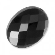 Perle facettée en pierre gemme Onyx Noir ovale 14x10 mm x1|raw }}