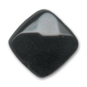 Perle facettée carré 10 mm en pierre gemme - Onyx Noir x1