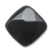 Perle facettée carré 10 mm en pierre gemme - Onyx Noir x1