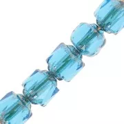 Facettes Antiques 6 mm Dark Aquamarine Vieil Argent x20