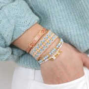 Breloque lettre alphabet 8 mm avec anneau fermé - E - Plaqué Or 3 microns x1