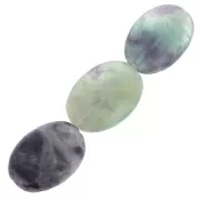 Perles olive plates 14x10 mm en pierre gemme - Fluorite x5