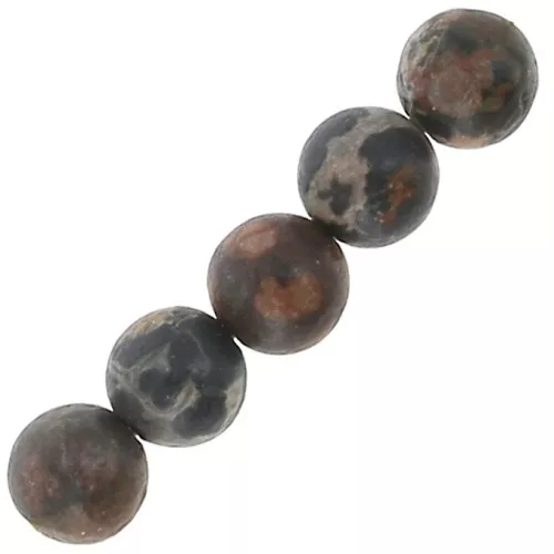 Perles rondes en pierre gemme 3 mm - Jaspe Leopard x25