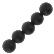 Perles rondes 4 mm en pierre gemme - Agate noire Mat x20|raw }}