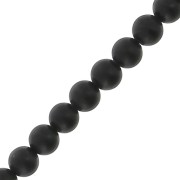 Perles rondes 2 mm en pierre gemme - Agate noire Mat x40cm|raw }}