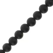 Perles rondes 2 mm en pierre gemme - Agate noire Mat x36cm