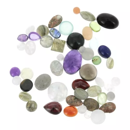 Assortiment de cabochons en pierre gemme de petite taille - 3 mm à 10 mm x15g