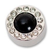 Fermoir à visser strassé 11 mm Black x1