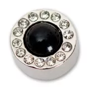 Fermoir à visser strassé 11 mm Black x1