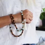 5 sets de perles gourous 10 mm et 8 mm pour bracelet Mala Tibétain - Jujubier