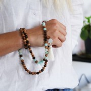 5 sets de perles gourous 12 mm et 8.7 mm pour bracelet Mala Tibétain - Jujubier