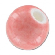 Rondes brillantes en ceramique 9 mm Rose clair x5