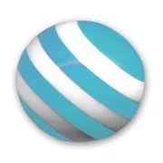 Ronde rayée 14 mm Aqua/Blanc x1