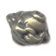 Perle métal décor chaîne 10x12 mm bronze x1