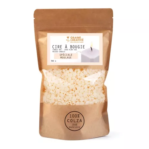 Cire à bougie végétale naturelle - 100% Colza - spéciale moulage x380g