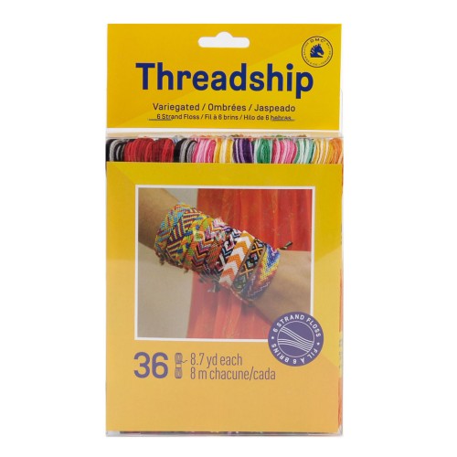 Assortiment 36 échevettes 6 brins pour bracelet brésilien & broderie - Ombrées x1