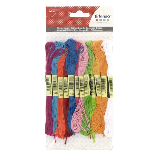 Assortiment 12 échevettes pour bracelet brésilien & broderie - Fun x1