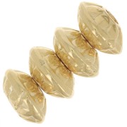 Perles rondes aplaties en zamac - ethnique - 7 mm - Doré à l'or fin x4