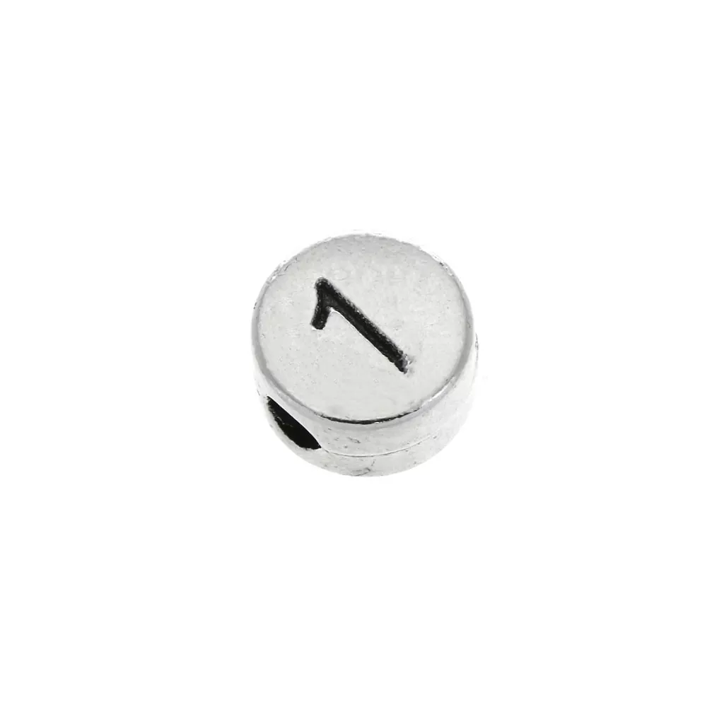 Lot De 50 à 200 Perles Rondes 7mm Blanc Chiffre - Pour Bracelets, Porte-clés - Neuf