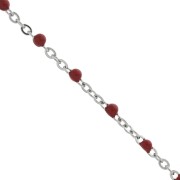 Chaîne avec perles en résine époxy 2 mm - Acier inoxydable 304 - Rouge x1m|raw }}