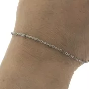 Chaîne avec perles en résine époxy 2 mm - Acier inoxydable 304 - Doré pailleté x1m