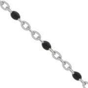 Chaîne avec perles en résine époxy 2 mm - Acier inoxydable 304 - Noir x1m