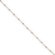 Chaîne avec perles en résine époxy 2 mm - Acier inoxydable 304 Doré - Violet x1m|raw }}